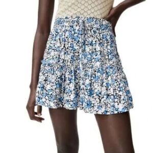 Zara Skort Floral Blue and Black Medium